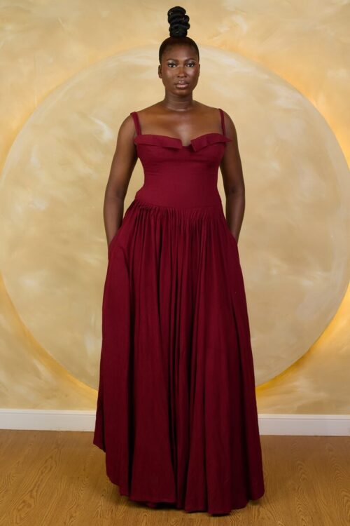 Waist Darted, Maxi Sleeveless Dress