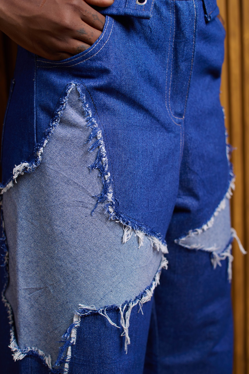 Crazy Denim Trouser, Eyeleted Tank Top - Image 2